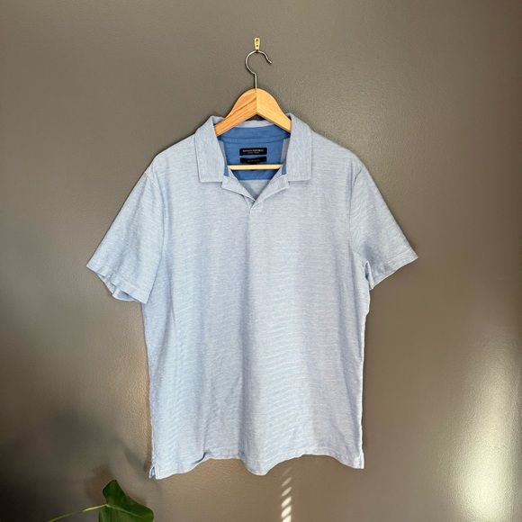 Banana Republic Mens Blue and White Textured Polo Standard Fit Luxury Touch XL - Picture 1 of 6